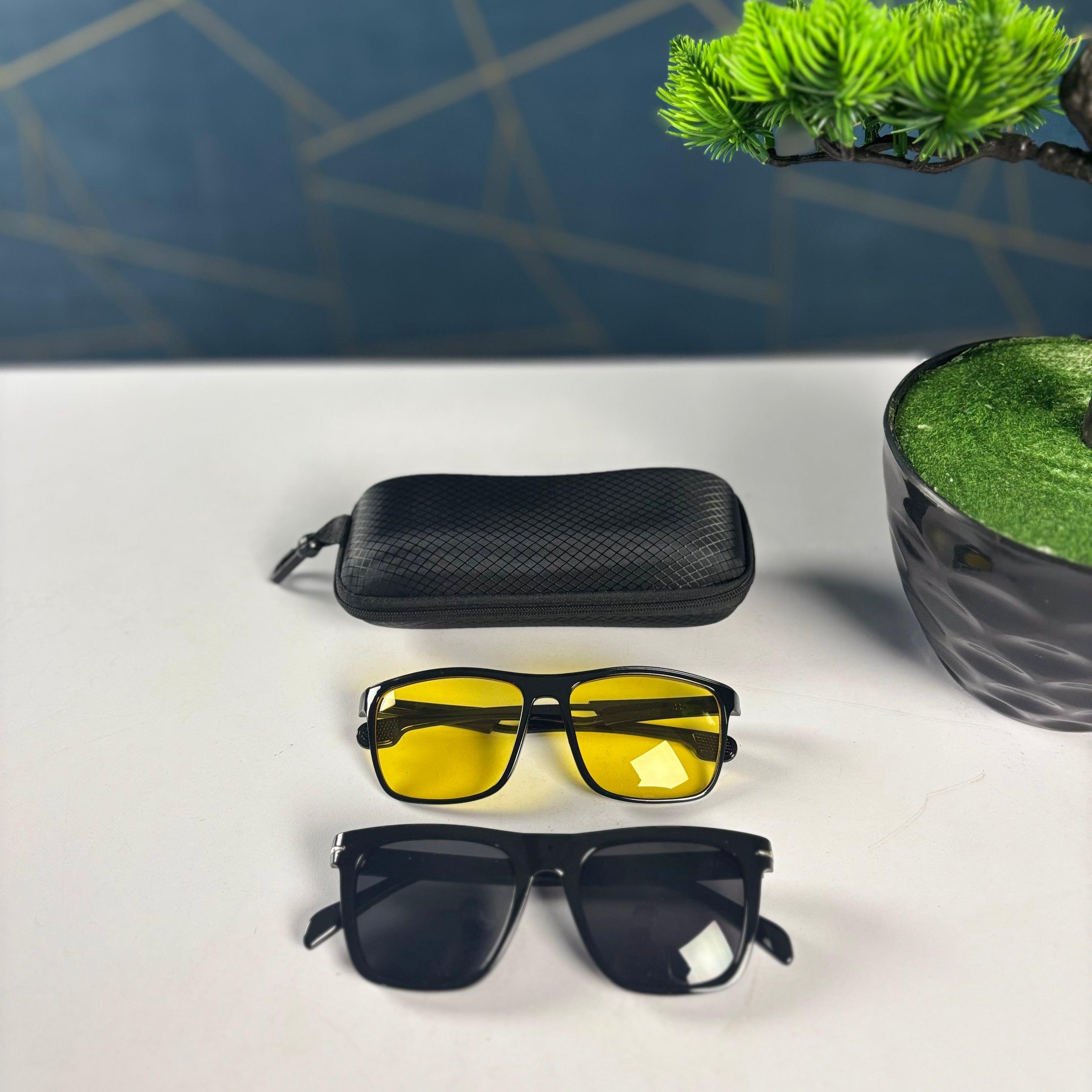 ৪৯০ টাকায় দুইটি চশমার কম্বো প্যাকেজ sunglass & night vision combo