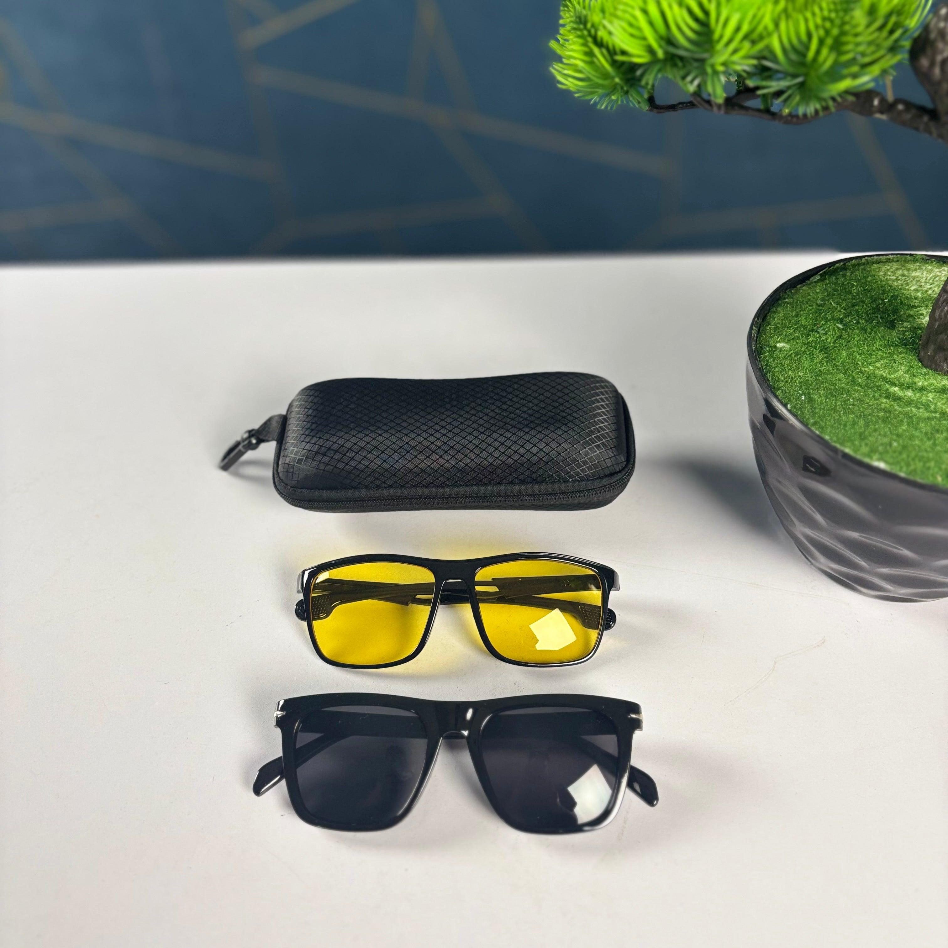৪৯০ টাকায় দুইটি চশমার কম্বো প্যাকেজ sunglass & night vision combo