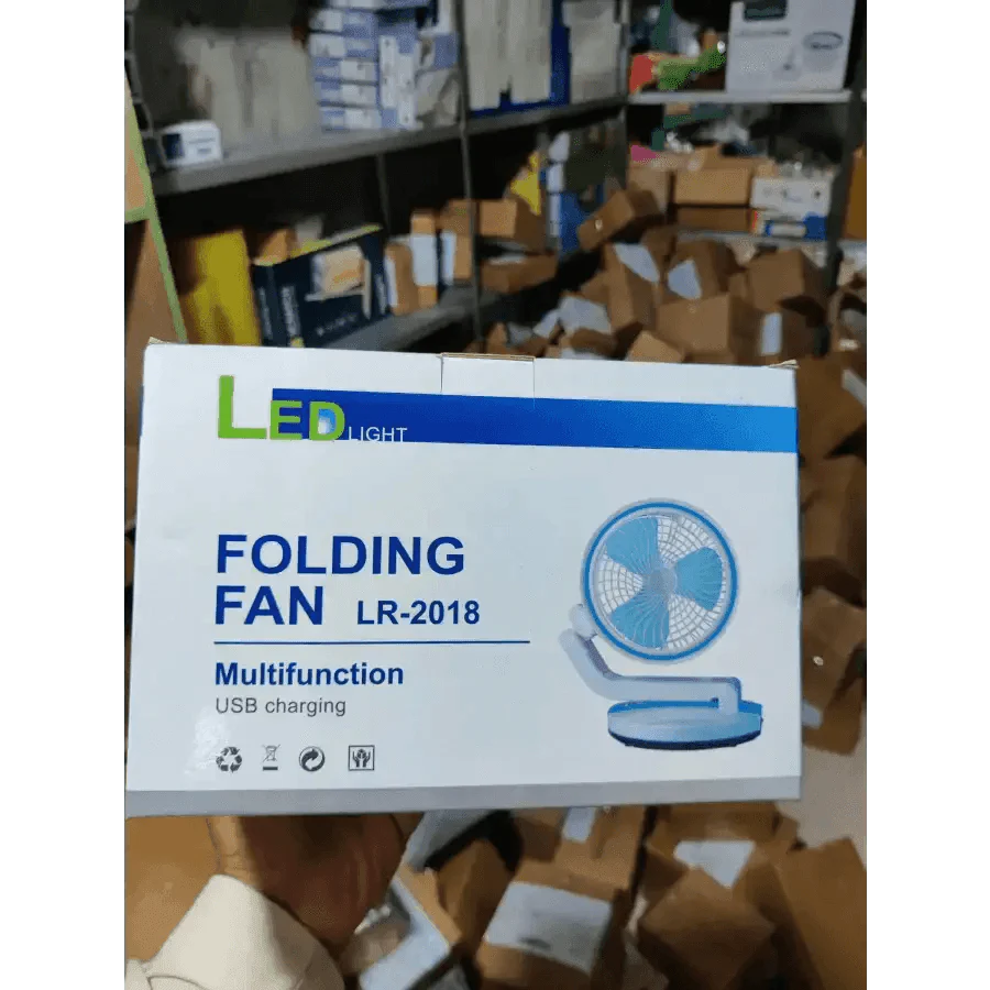 Rechargeable Multifunction Folding Fan With LED Light - LR Fan
