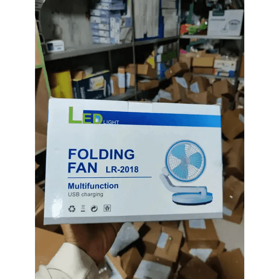 Rechargeable Multifunction Folding Fan With LED Light - LR Fan