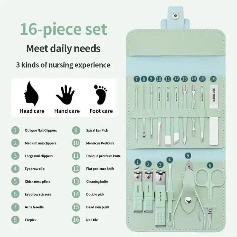 Stainless Steel Nail Cutter Tool Set 16pcs/set